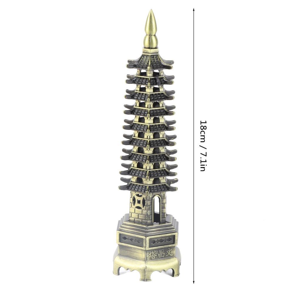 Layer 9 Miniature Tower Ornaments Brass Nine-Tier Pagoda  For Business Prosperity