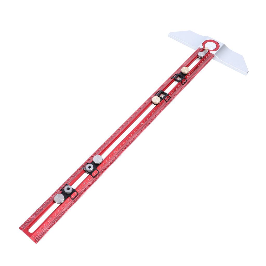 T Square Ruler 45 degrees Aluminium Alloy Woodworking Scriber T Square Ruler for Hole Drilling