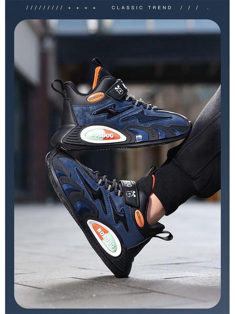 Bobodou Boys' Winter Warm Velvet Lined Cotton Sports Shoes for Kids