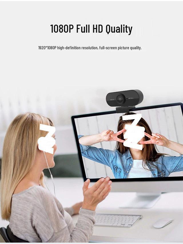 Universal Driver-Free Webcam with Microphone for Video Conferencing, Online Classes, Live Streaming & Hotel Check-In