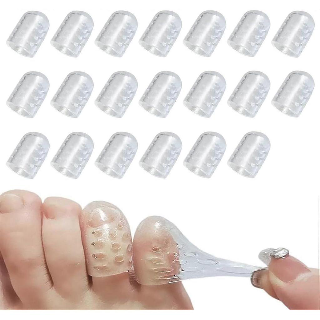 2025 20 pieces of gel anti-friction breathable soft transparent toe protectors for corns and blisters