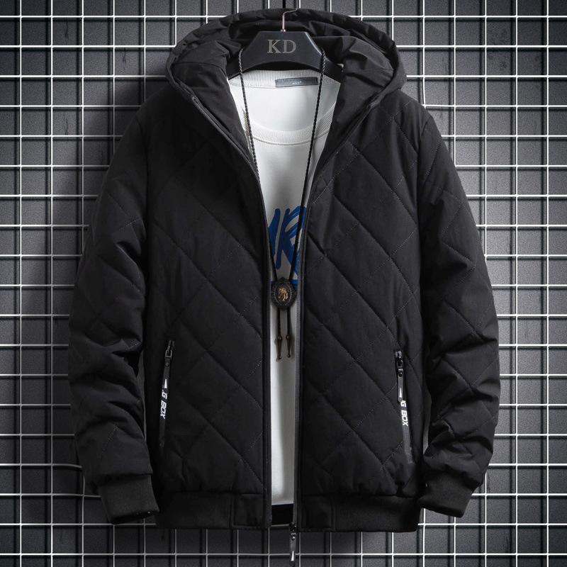 Autumn Winter Jacket Men Bomber Jacket with Hood Casual Thicken Cotton Padded Jacket Mens Streetwear Quilted Coats Men's Jacket