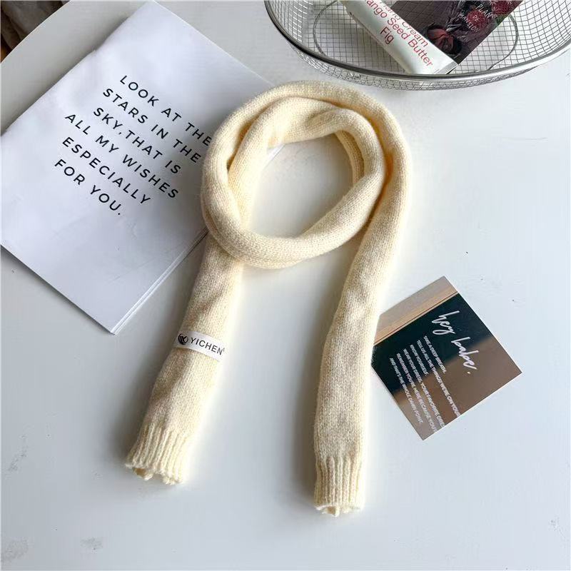 Fashion Blogger~ Korean ins Children's Small Scarf Autumn and Winter Foreign Style Fine Scarf Trendy Children's Babies Wear Scarves