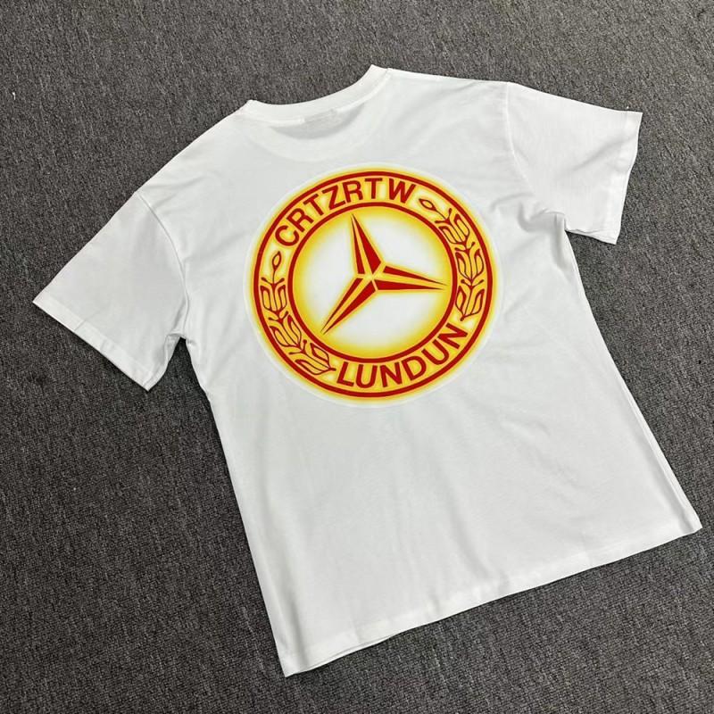 Unisex Streetwear Oversized Cotton Tee With Geometric Print Loose Fit Short Sleeve T-Shirt Men Women