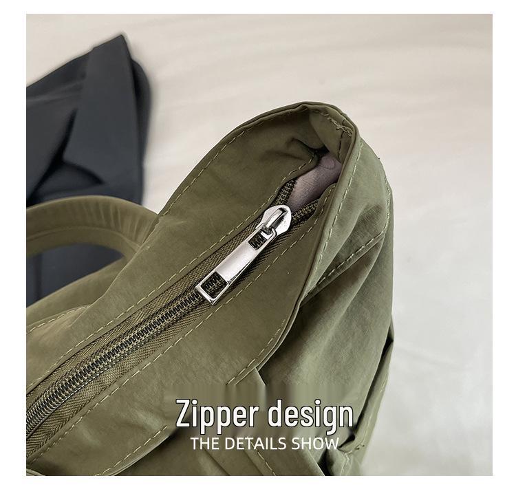 Fashionable Canvas Shoulder Handbag with Bow Accent and Wrinkled Texture – Large Capacity Tote/School Bag
