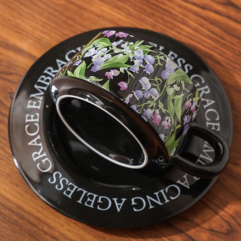 Shangqi Lily of the Valley Ceramic Coffee Cup & Saucer Set