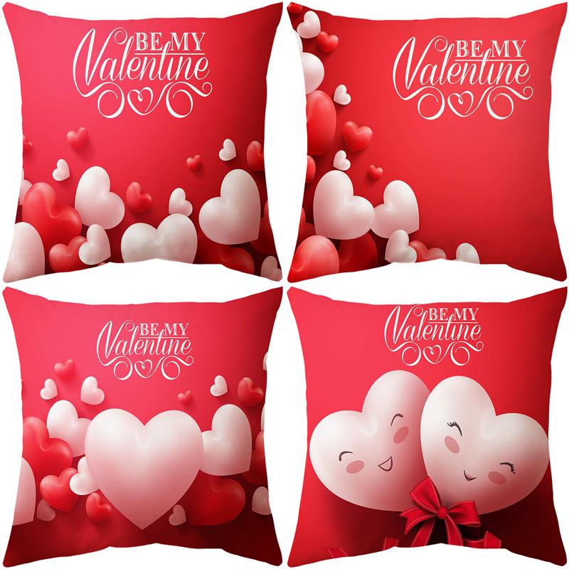 Pillow New Valentine's Day Pillow Case Pink Love Balloon Pillow Sofa Cushion Pillow Case