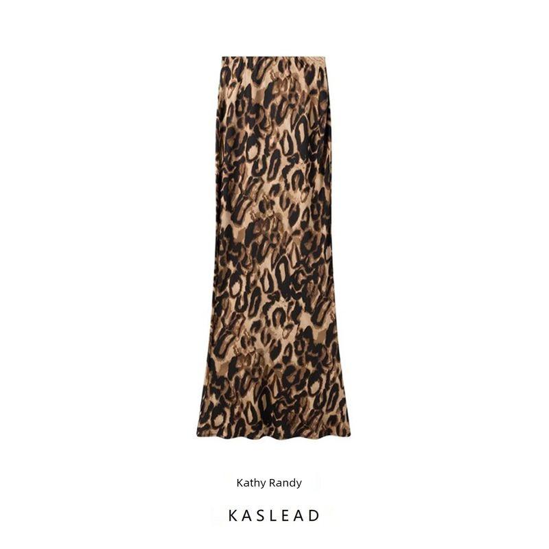 Kaslead New Arrival Women's Fashion Style Fashion Slim Looking Stretch Satin Silm Fishtail Skirt
