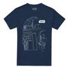 STAR WARS Unisex Adult R2-D2 Outline T-Shirt