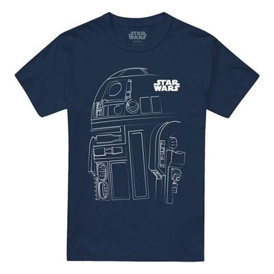 STAR WARS Unisex Adult R2-D2 Outline T-Shirt
