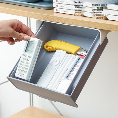 Adhesive Under-Desk Pull-Out Storage Drawer Box