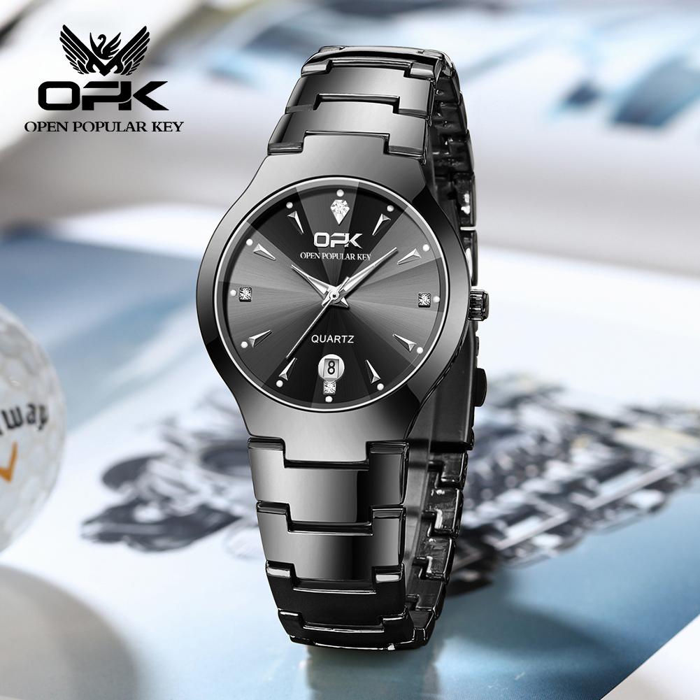 OPK 8105 Classic Luxury Men Women Watches Waterproof Luminous Fashion Quartz Wristwatch Trendy Original Stainless Steel Watch
