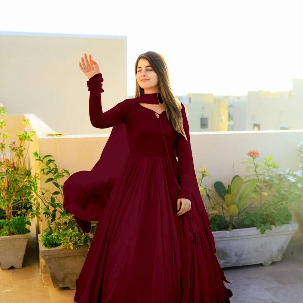 Flaired Gown with Duptta for Girl and Woman