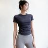 Women's High-End Autumn/Winter Yoga Tops: Round Neck, Tight-Fit, Quick-Drying, Short Sleeve for Running and Fitness
