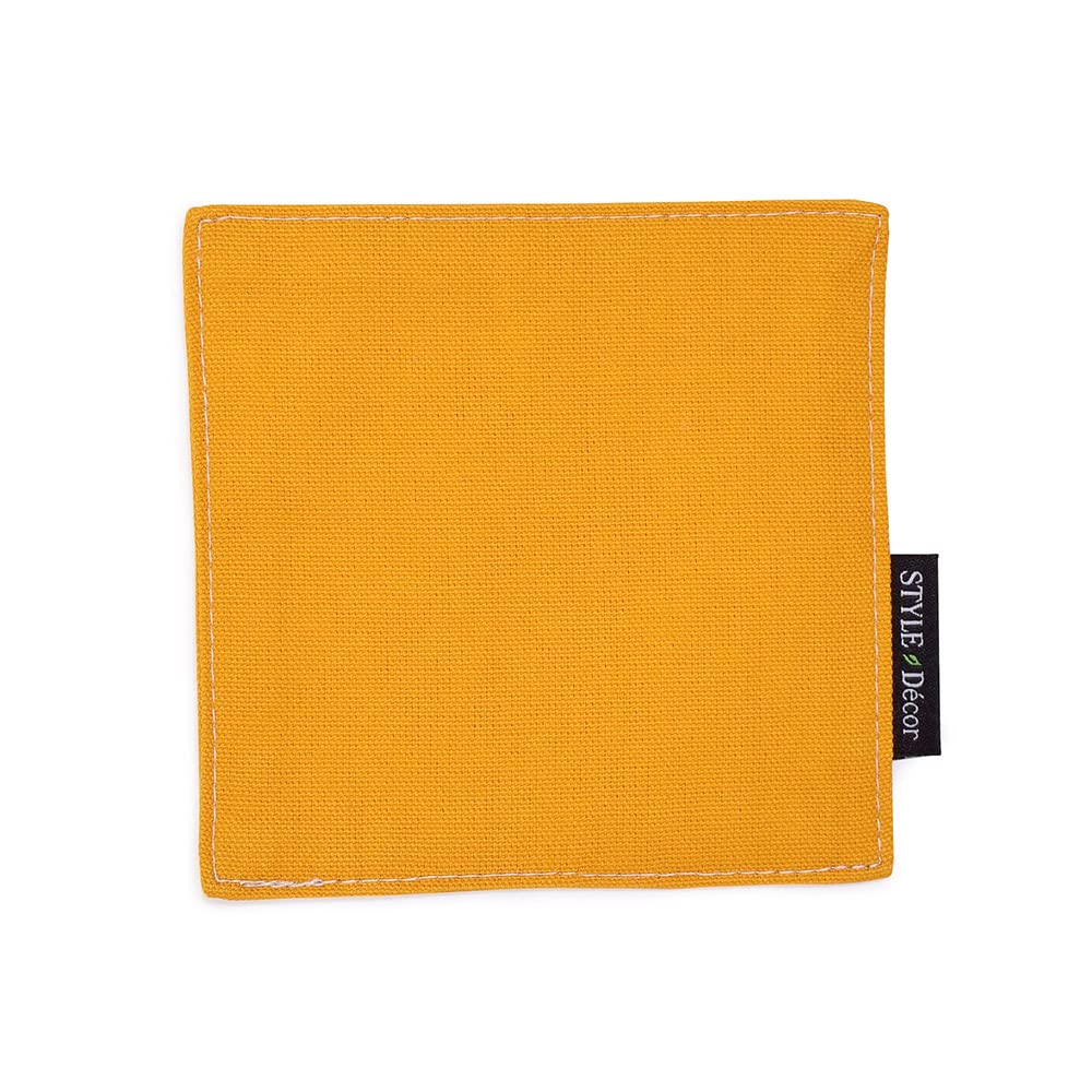 STYLE Decor Reversible Coasters, Stylish Fabric, Washable, Set of 4, Nordic Style, Solid Orange, W3003220