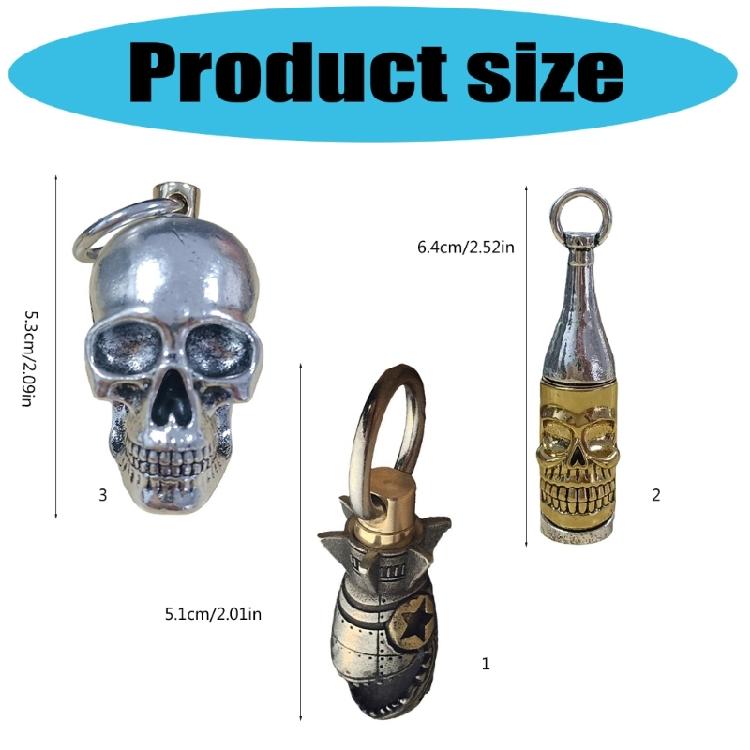 Halloween Themed Shark Car Accessory Keychain Alloy Made Skeleton Design For Bags And Key Rings