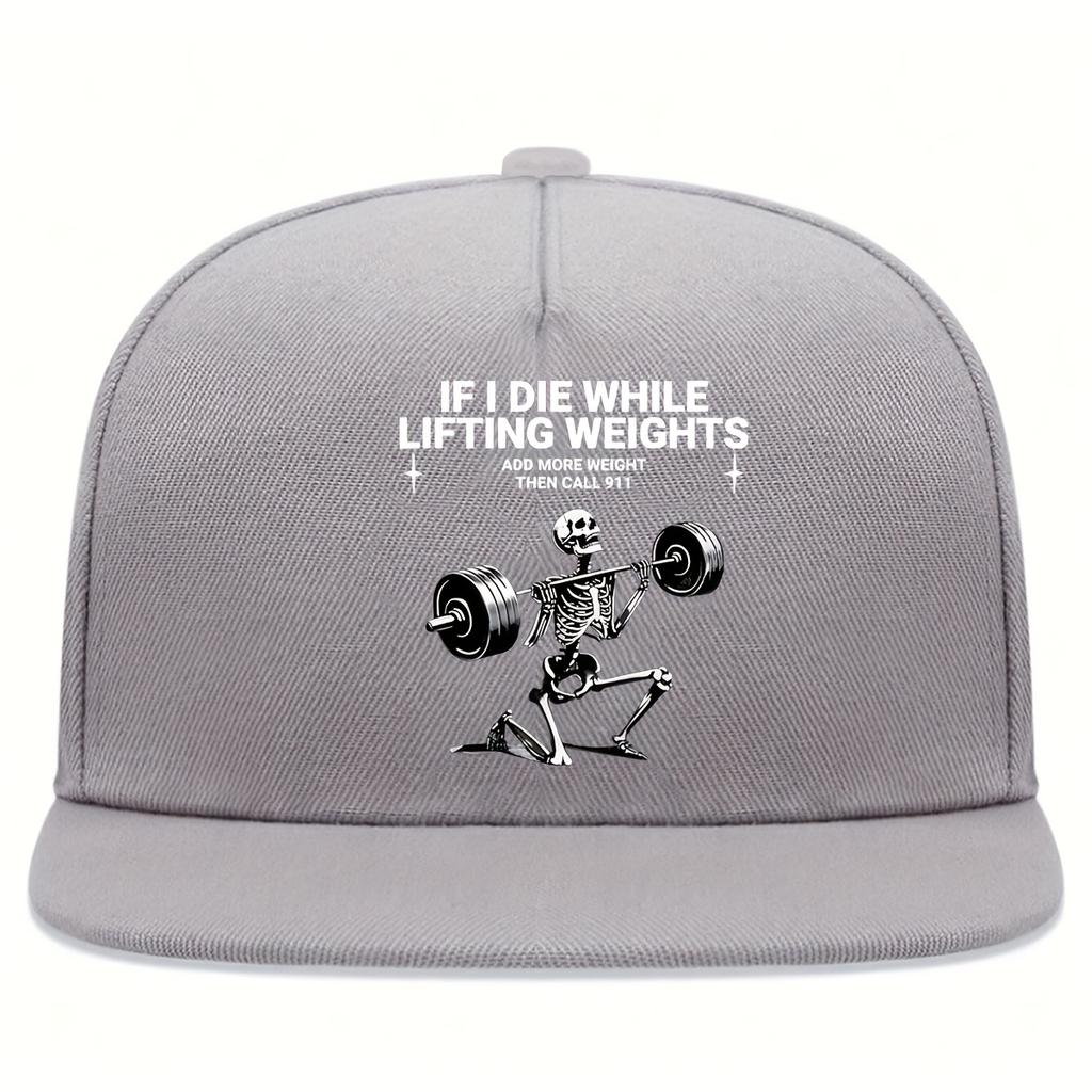 Tyngdlyftning Skelett Gym Humor Rolig Keps Hållbar Justerbar Streetwear Skalle Snapback Hatt för Män Kvinnor