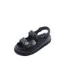 Sandals for Women 2025 New Fairy Style Genuine Leather Velcro Summer New Versatile Flat Bottom Women's Shoes Ins Trend