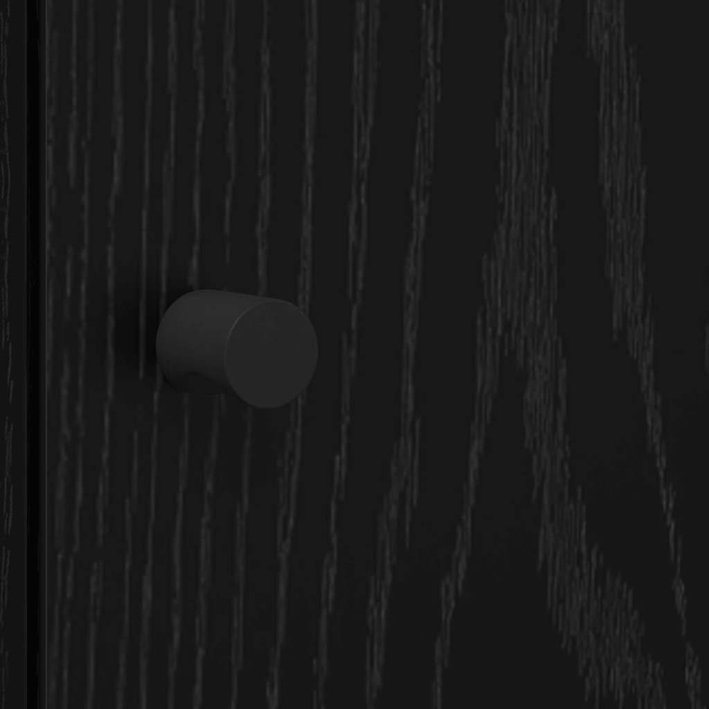 Highboard In Black Oak Look 35 X 37 X 142 Cm Engineered Wood