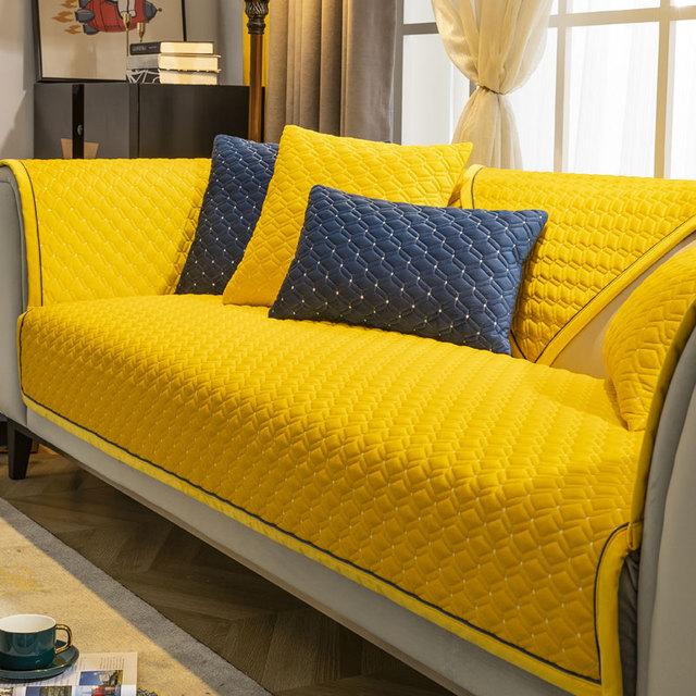 Quilted Thick Plush Velvet Sofa Cover 3 4 Seats Loveseat L Shape Couch Slipcover Solid Ultra Soft Armchair Protector Green Warm