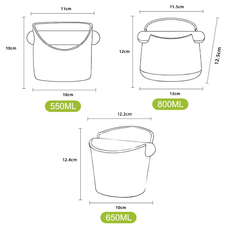 Shock-Absorbent Coffee Knock Box Anti-slip Espresso Dump Bin For Coffee Grounds With Removable Knock Bar Coffee Grind Waste Bin