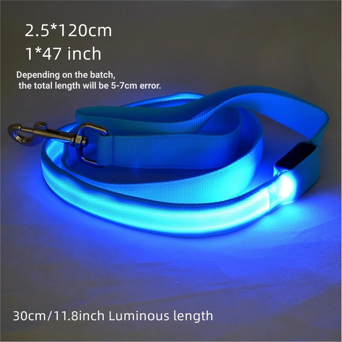 

1 шт. Ночной световой сигнал безопасности, поводок для домашних животных, светодиодный ошейник для собак, питание от аккумулятора 200 мАч, для прогулок ночью на открытом воздухе светло-синий
