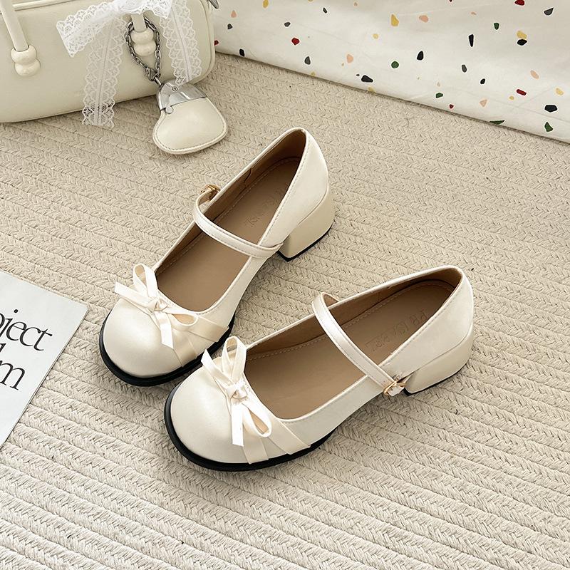 

Pink retro French light mouth thick heel high heels women s summer 2025 new versatile skirt Mary Jane shoes 40