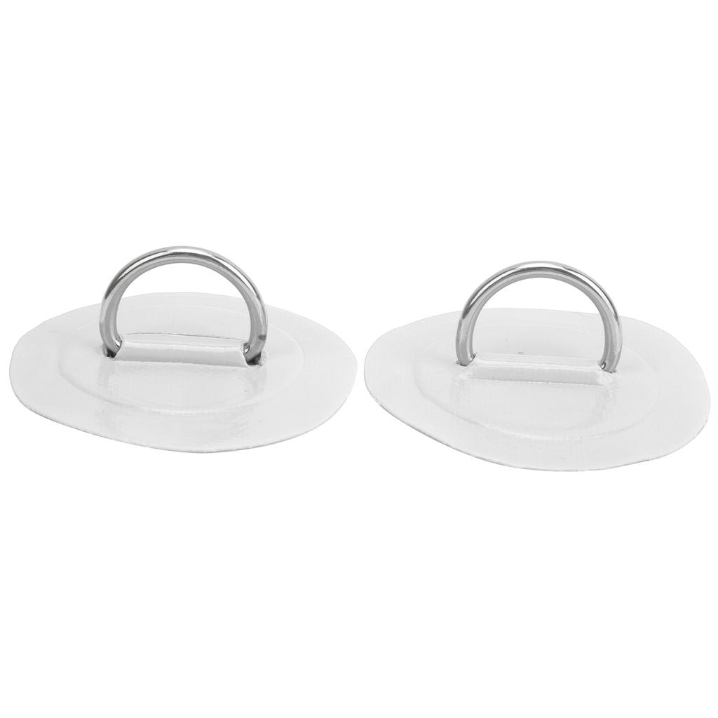 2pcs Inflatable Boat Kayak D  Pad Patch PVC Marine Stainless Steel Fixed Buckle(Black )