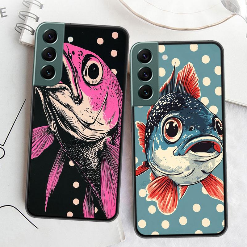 Pop Art Drawing Ideas Fish Phone Case For Samsung Galaxy S22 S25 Ultra S21 S10 Plus S26 Edge S20 S23 S24 FE Cover Silicone S