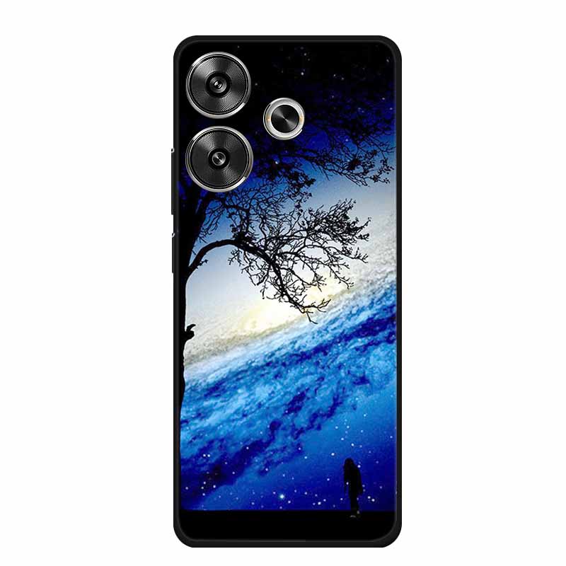 Phone Case For Xiaomi Poco M6 4G Back Cover Case Shockproof Black Silicone Soft Funda For Poco M6 Case PocoM6 M 6 6.79" Coque