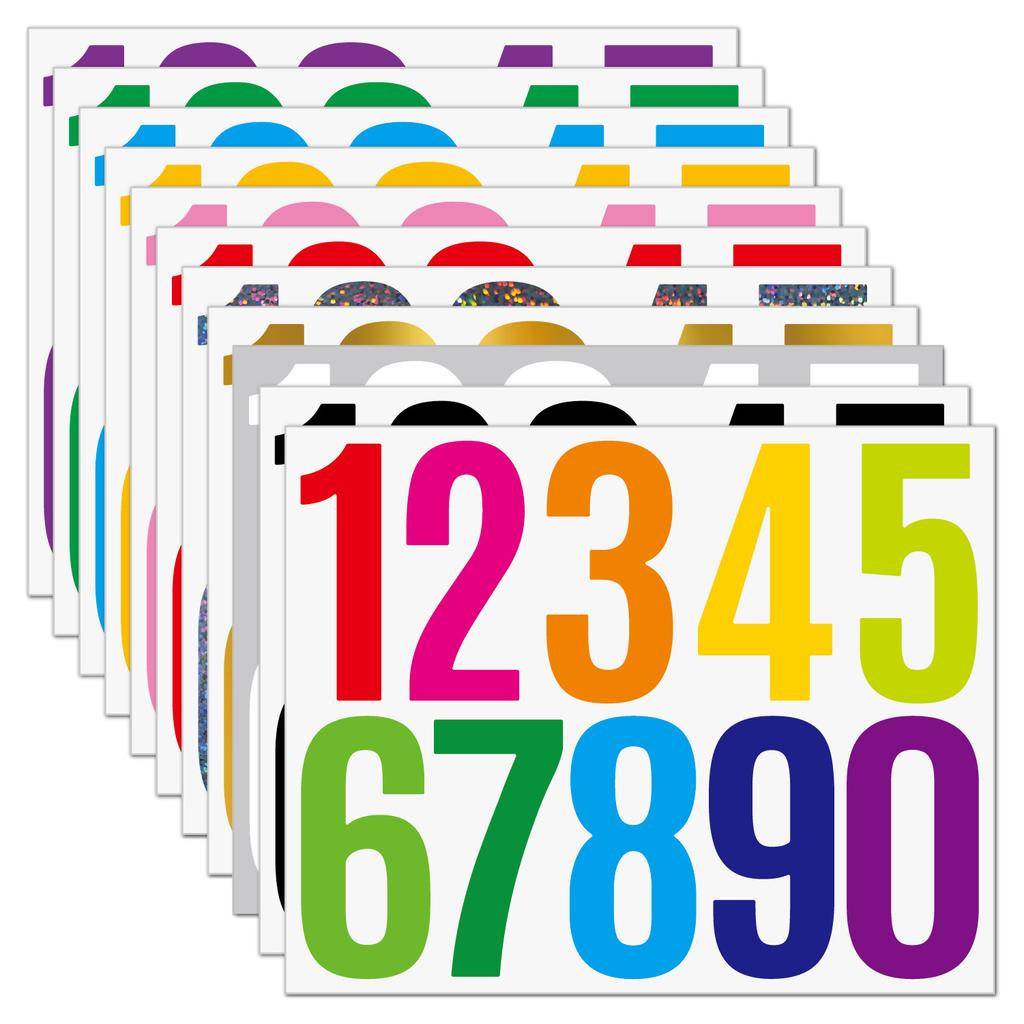 3-inch 0-9 Number Sticker, Large Vinyl Mailbox Label For Goods Classification Self-adhesive Mold Waterproof Wall Sticker
