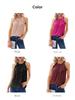 Summer New Solid Hanger Neck Style Women's Shiny Sequins Soft Stretch Backless Vest