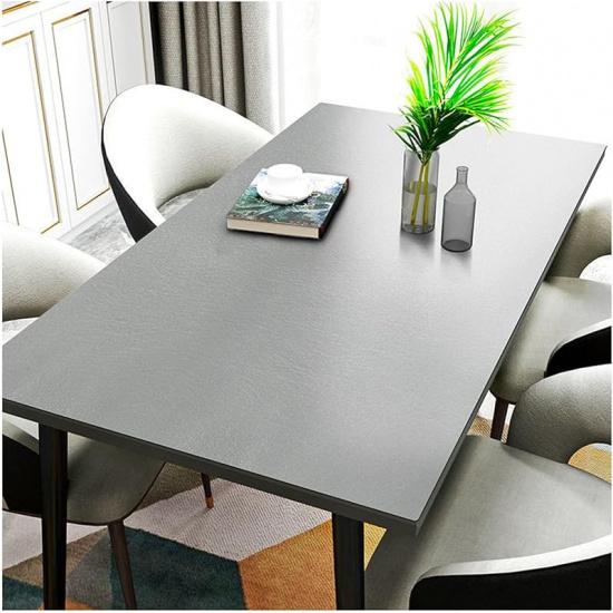 Rectangular Leather Table Cloth, Wipeable Tablecloth, Large Faux Leather Dinner Table Protector Pad, Waterproof Oilproof Heat Resistant Vinyl Fitted