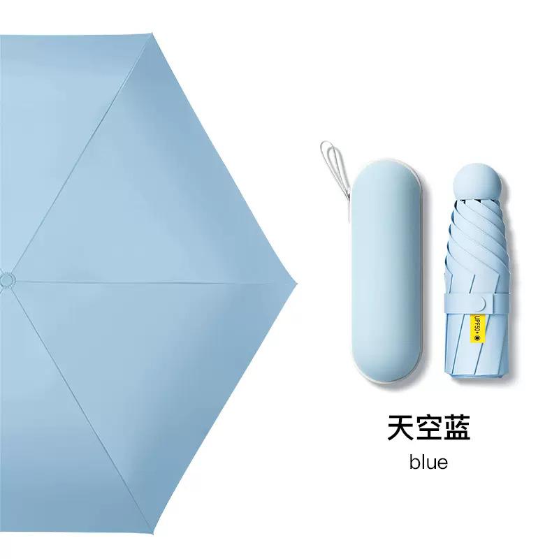 Mini Card Umbrella Sun Umbrella Women's Sunshade Sun Protection Sunshine and Rain Protection UV Protection Small Portable Folding Pocket Umbrella