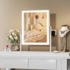 HASIPU Lighted Makeup Actress Tabletop Mirror with 3 Color Lighting Smart Touch White x 30 cm Mirror, Mirror, Light, Modes, Control, 360° Rotation,