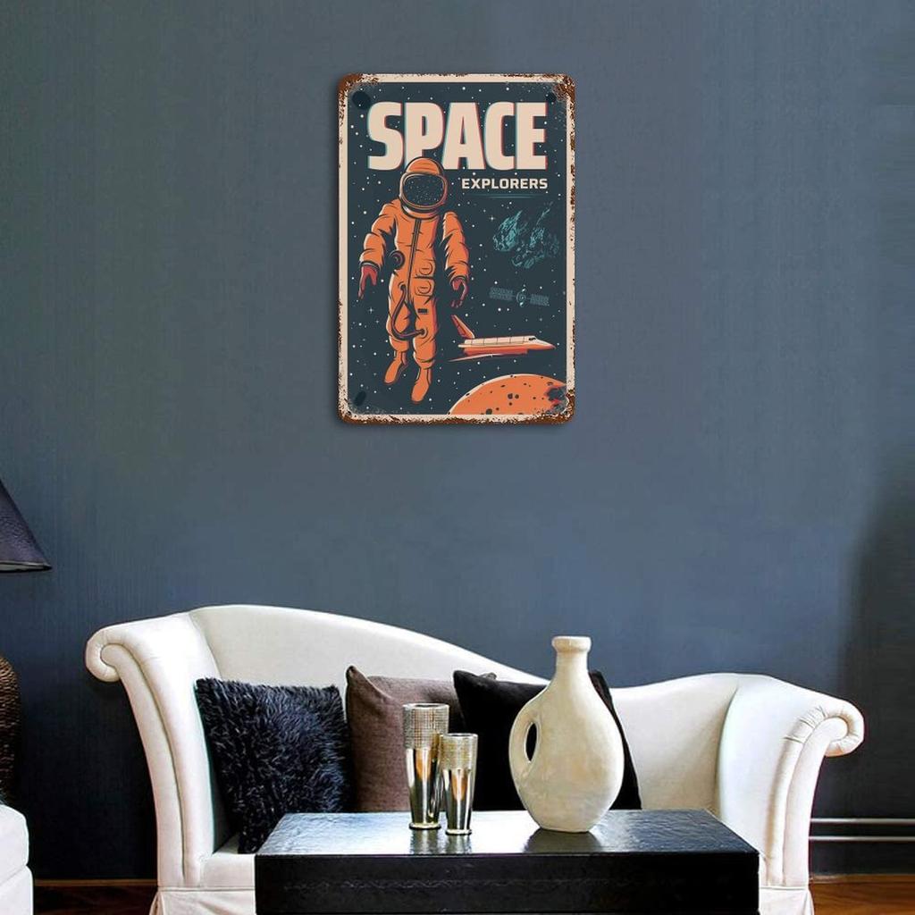 1 Stück Vertikales Rustikales Blechschild mit Gealterter Patina, 20x30cm oder 30x40cm, Vintage Retro Metallposter zur Dekoration für Zuhause, Bar, Café, Garage, Restaurant