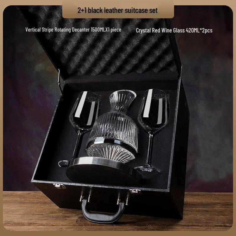 Скандинавский хрустальный резной набор бокалов для вина и декантер 420ml