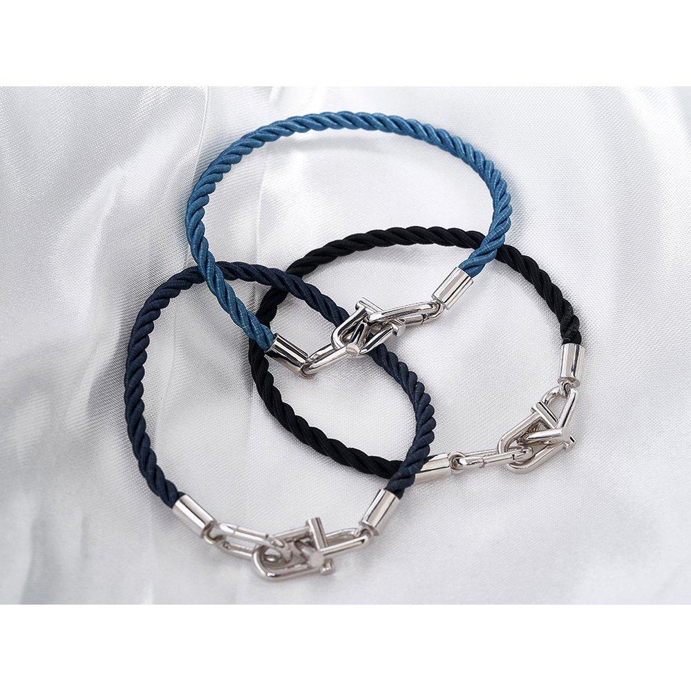 Silver925 Dibelt Silk Rope Homme Bracelet
