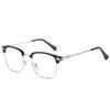 Metal reading glasses, men's and women's big faces, widened eye protection, anti-blue light business reading glasses