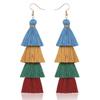 Bohemian Multi-Layer Fringed Earrings Ethnic Style Colored Ear Hooks Drooping Earrings