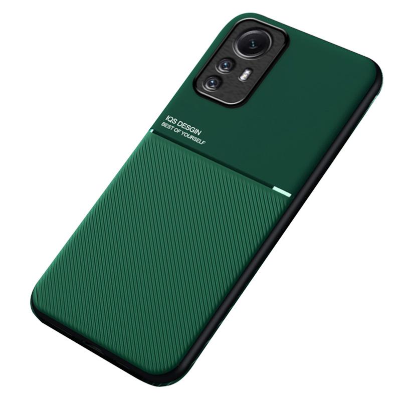 For Xiaomi Redmi Note 12S 4G Lines Imprinted PU Leather+TPU Case Magnetic Car Mount Phone Cover