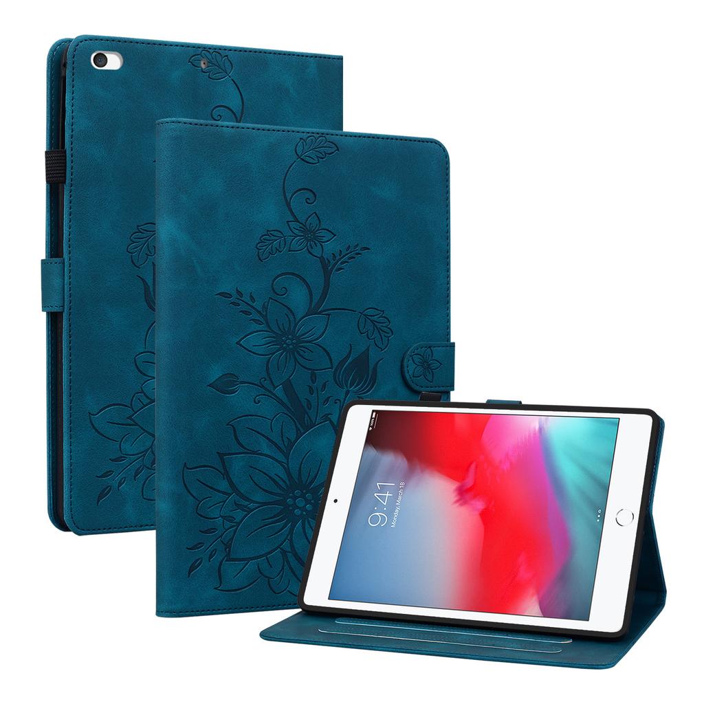 עבור אפל אייפד מיני (2019) (ידוע גם כ-iPad mini 5, iPad mini (דור 5)).כיסוי טאבלט מעור PU בעיצוב פרחוני מעודן