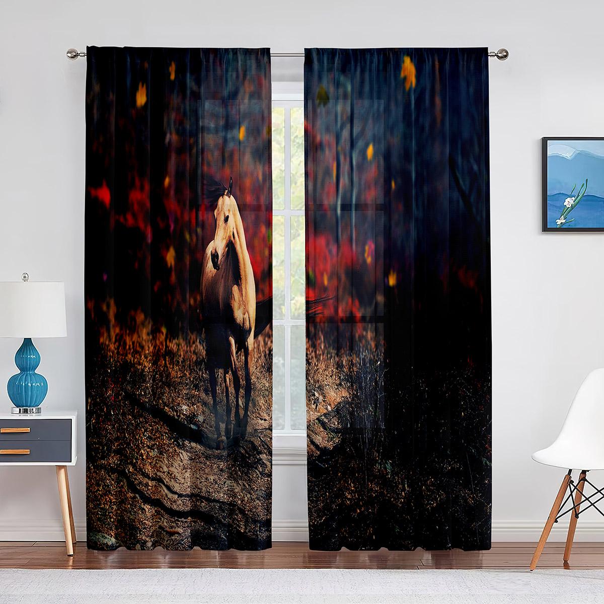 Прозрачная вуаль с изображением лошади — фото 7