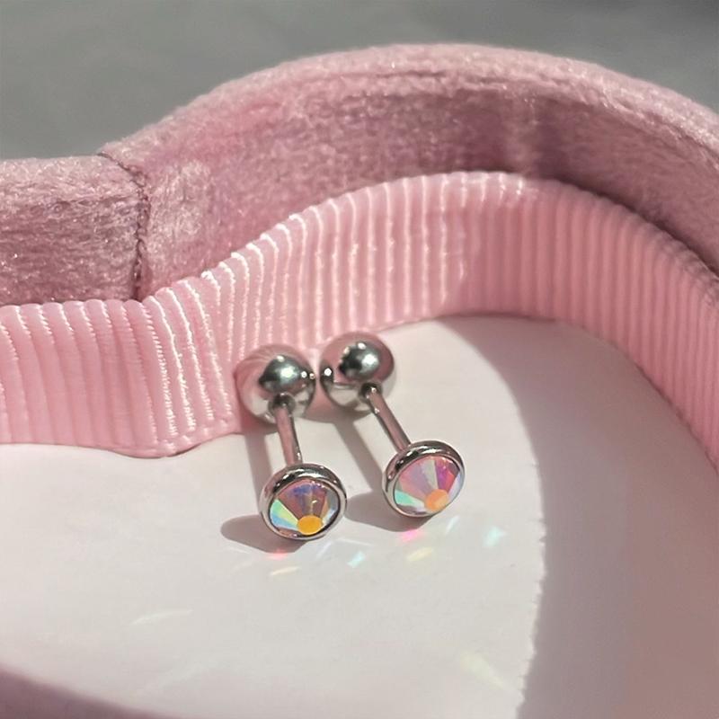 

4 мм серьги-гвоздики с завинчивающейся крышкой из нержавеющей стали с цирконием для мужчин и женщин, пирсинг хряща уха, ювелирные изделия для тела