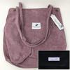 Angel Moon Women's A4 Size Corduroy Tote Bag, Simple and Large, Perfect for College Students, Commuters, Sports, and Lunchboxes. Stylish and Stylish