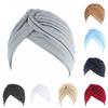Turban Cap Solid Color Cross Shape Headdress Brimless Pure Color Beanie Headwrap Party Accessories