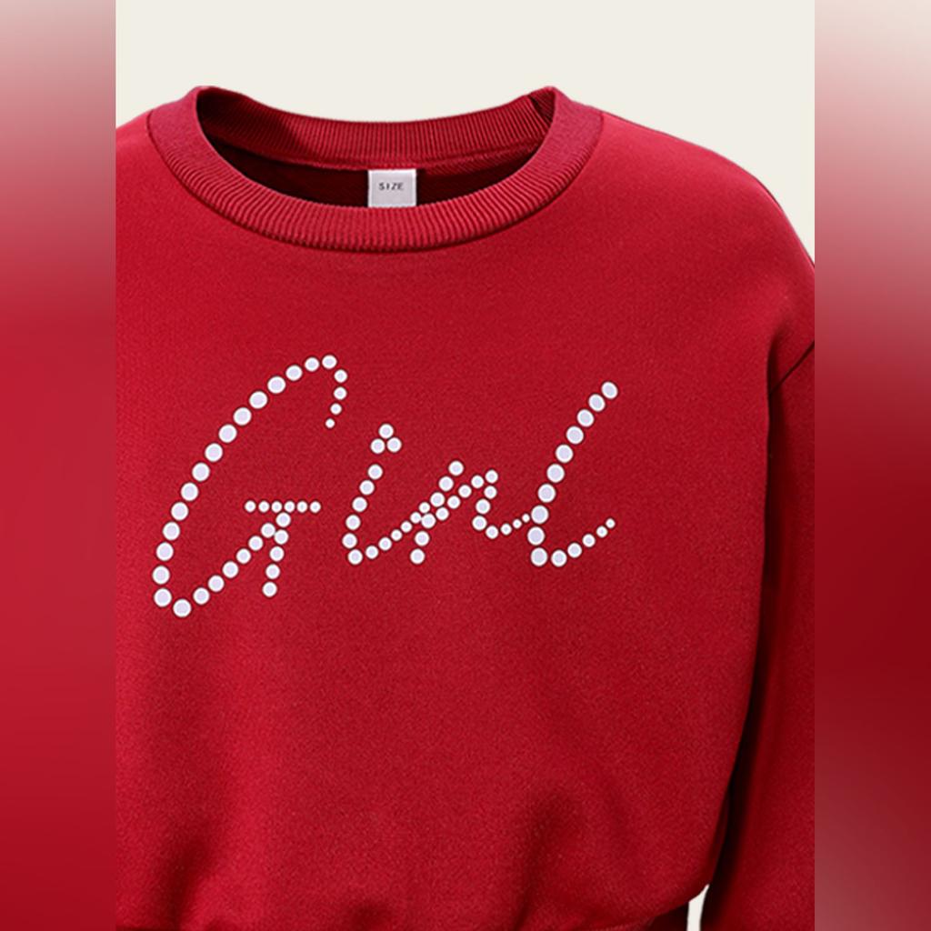 Kids Cartoon Casual Fashion Outfit Set Long Sleeve Top & Pants