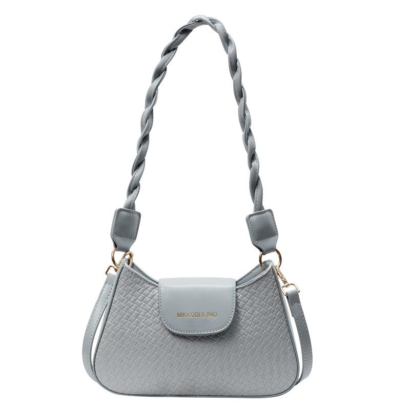 

Retro textured women s bags are popular this year, Korean version woven underarm bags, women s 2025 new shoulder small square bag синий