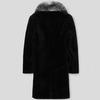 Men's Imitation Fur Mink Fur Jacket Integrated Men's Long Leather Jacket Fox Fur Collar Fur Coat Thickened