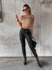 European & American Autumn/Winter Street Style Waist-Cinching Leather Drawstring Pants